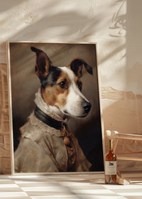 Jack Russell Black & Tan Dog Portrait Print