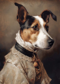 Jack Russell Black & Tan Dog Portrait Print