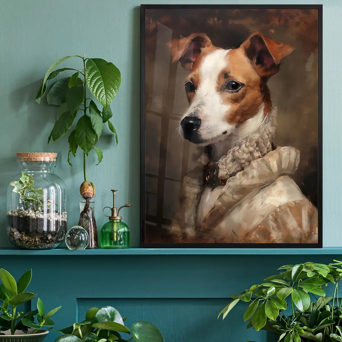 Jack Russell Tan & White Dog Portrait Print