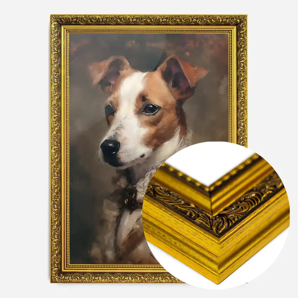 Jack Russell Tan & White Dog Portrait Print