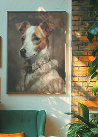 Jack Russell Tan & White Dog Portrait Print