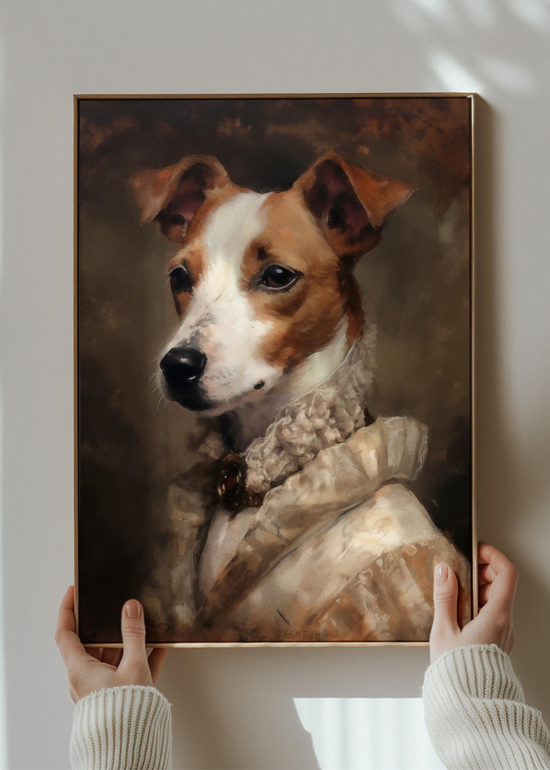 Jack Russell Tan & White Dog Portrait Print