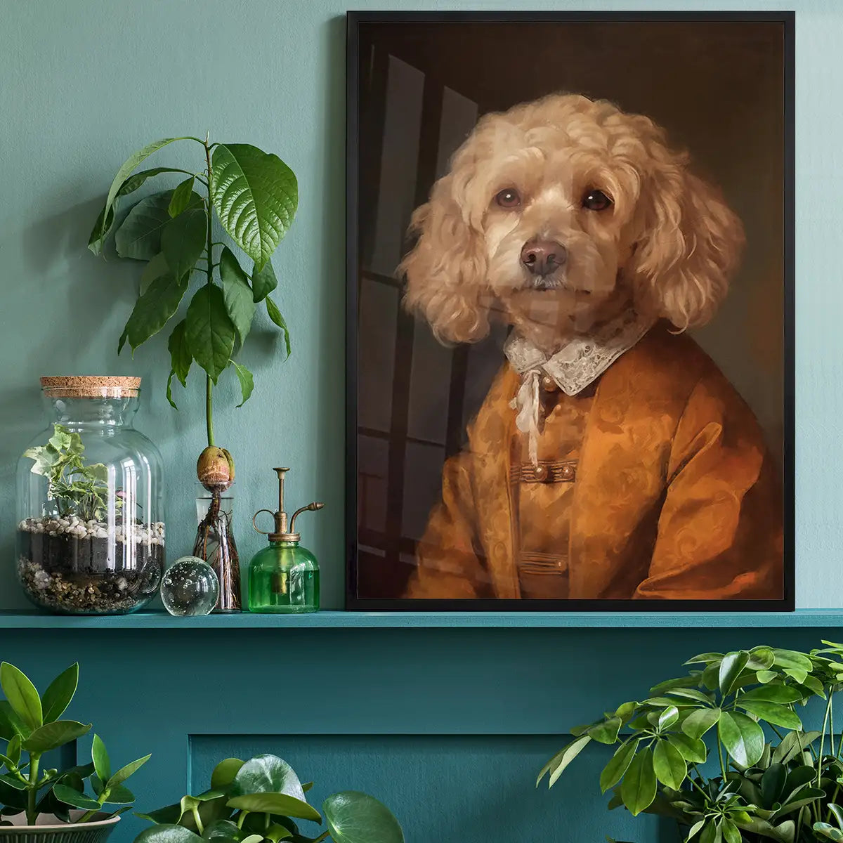 Golden Cockapoo Dog Portrait Print