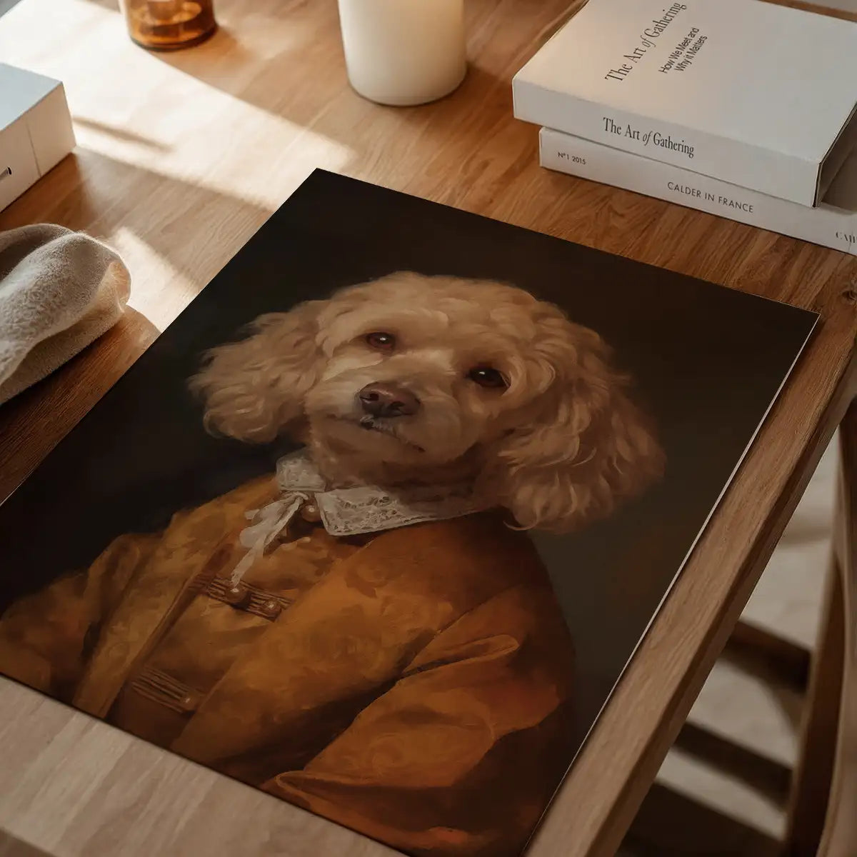 Golden Cockapoo Dog Portrait Print