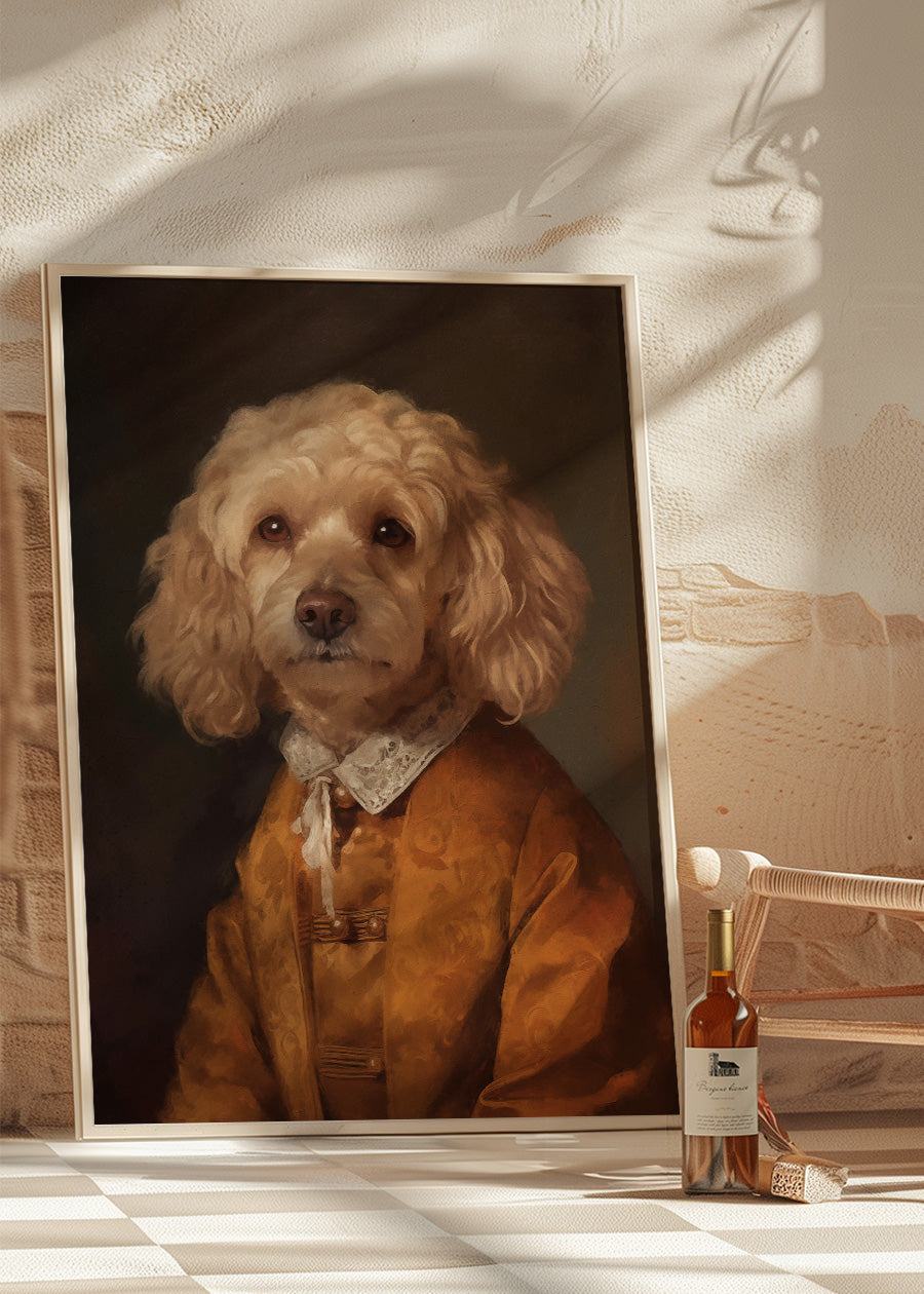 Golden Cockapoo Dog Portrait Print