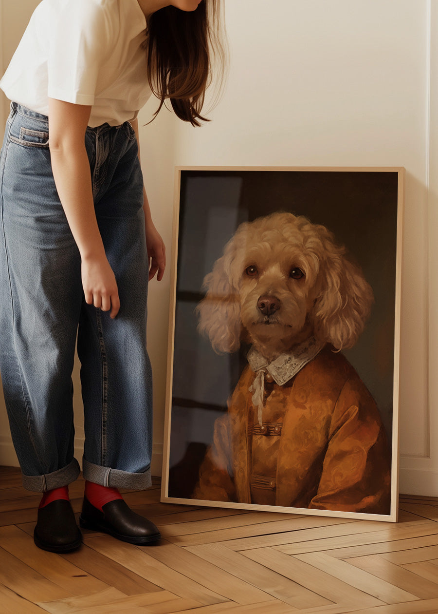 Golden Cockapoo Dog Portrait Print