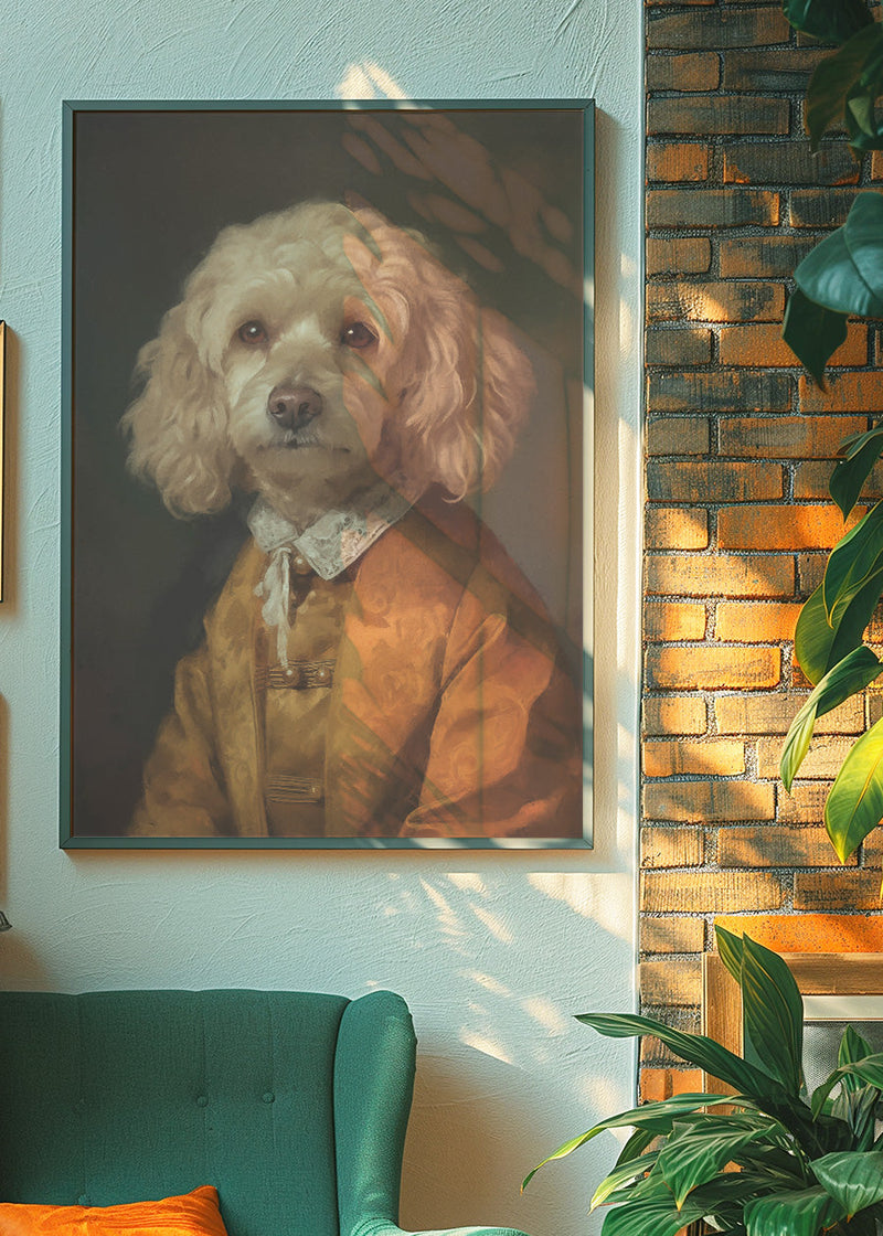 Golden Cockapoo Dog Portrait Print