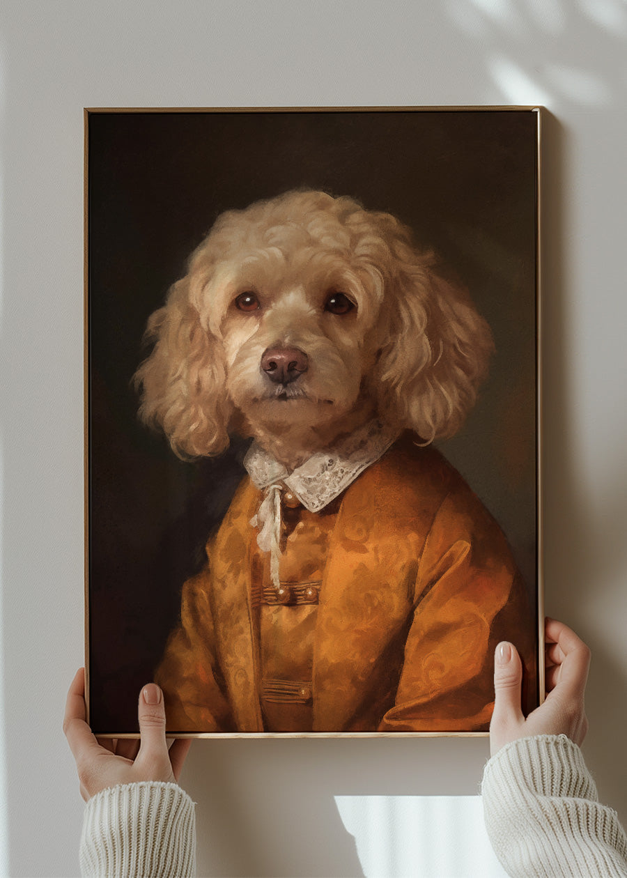 Golden Cockapoo Dog Portrait Print