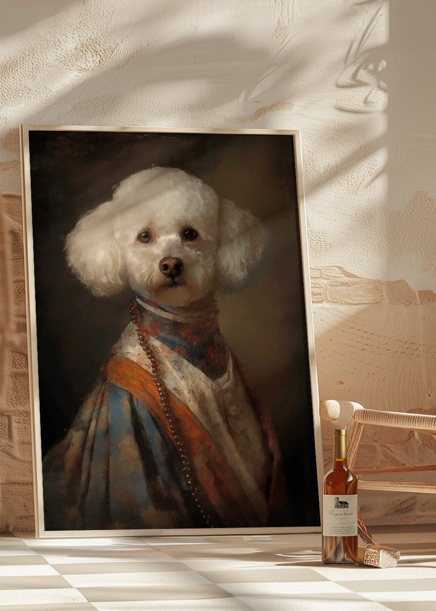 Bichon Frise Dog Portrait Print