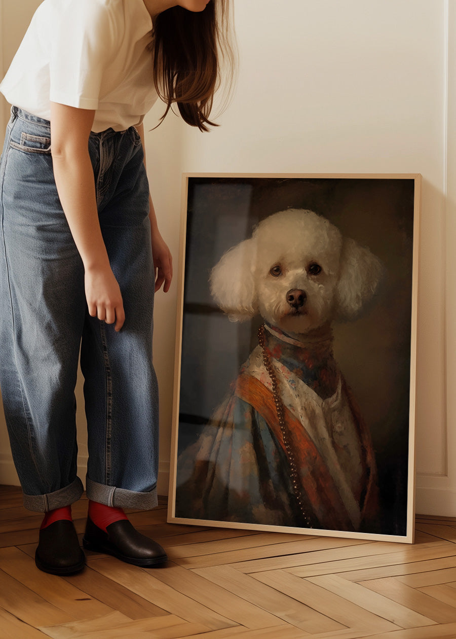 Bichon Frise Dog Portrait Print