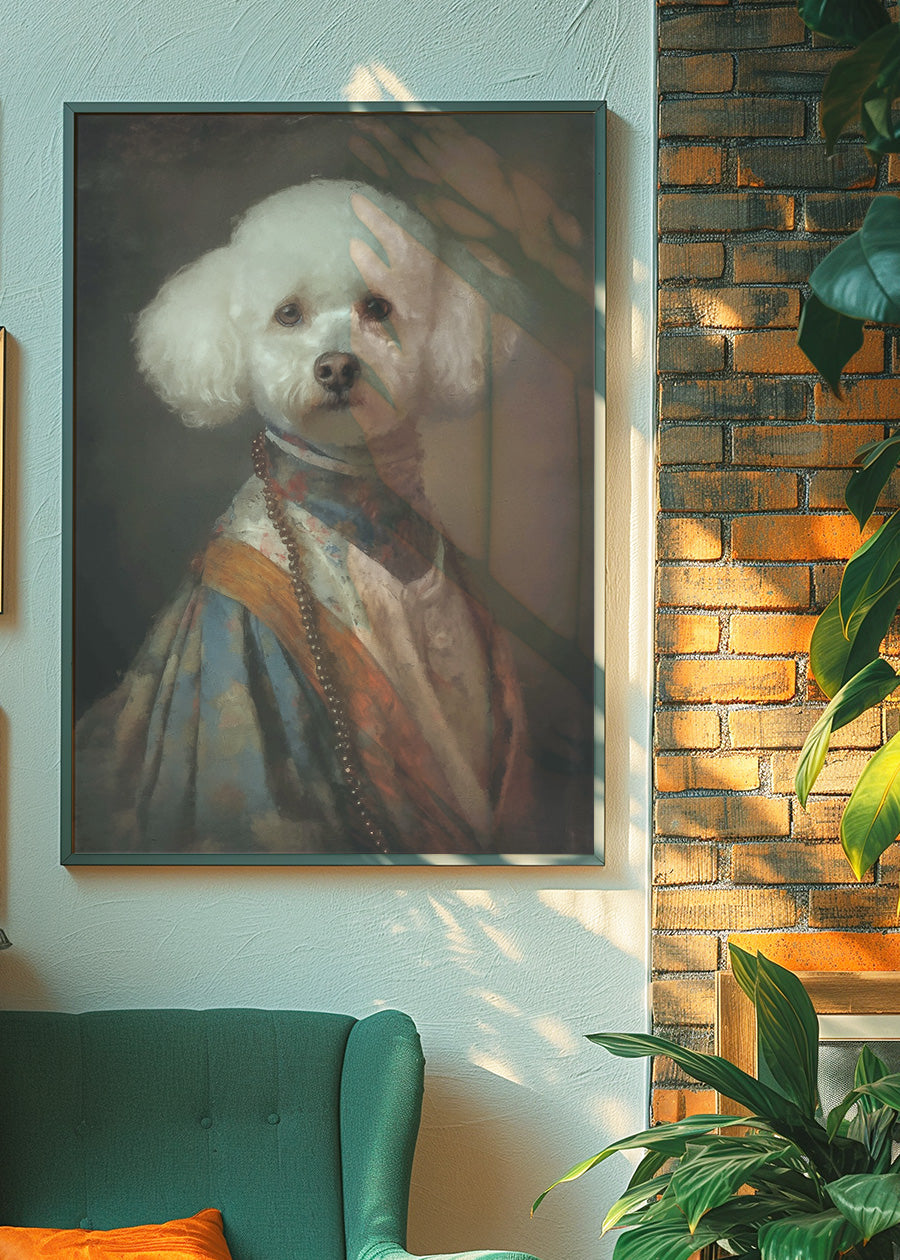 Bichon Frise Dog Portrait Print