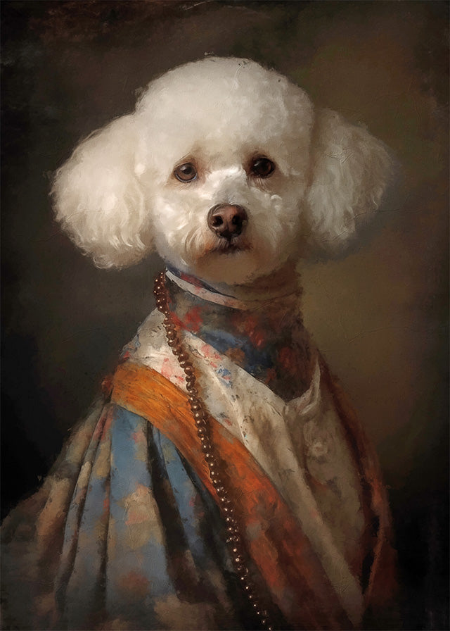 Bichon Frise Dog Portrait Print