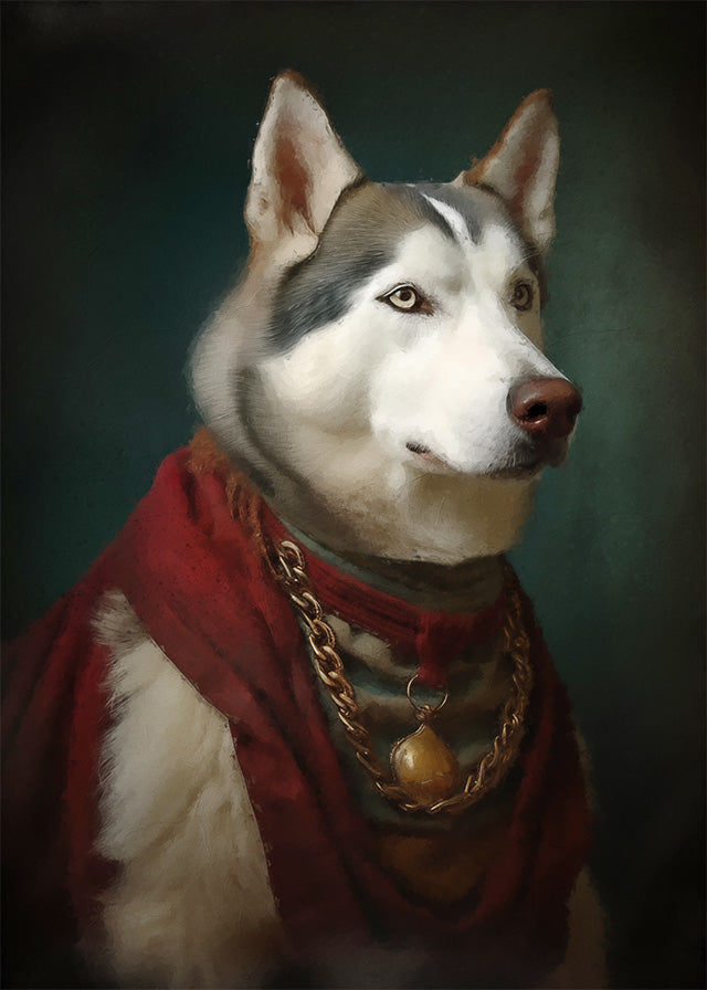 Husky Dog Portrait Print