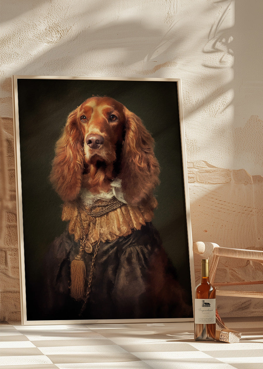 Irish Setter Dog Portrait Print