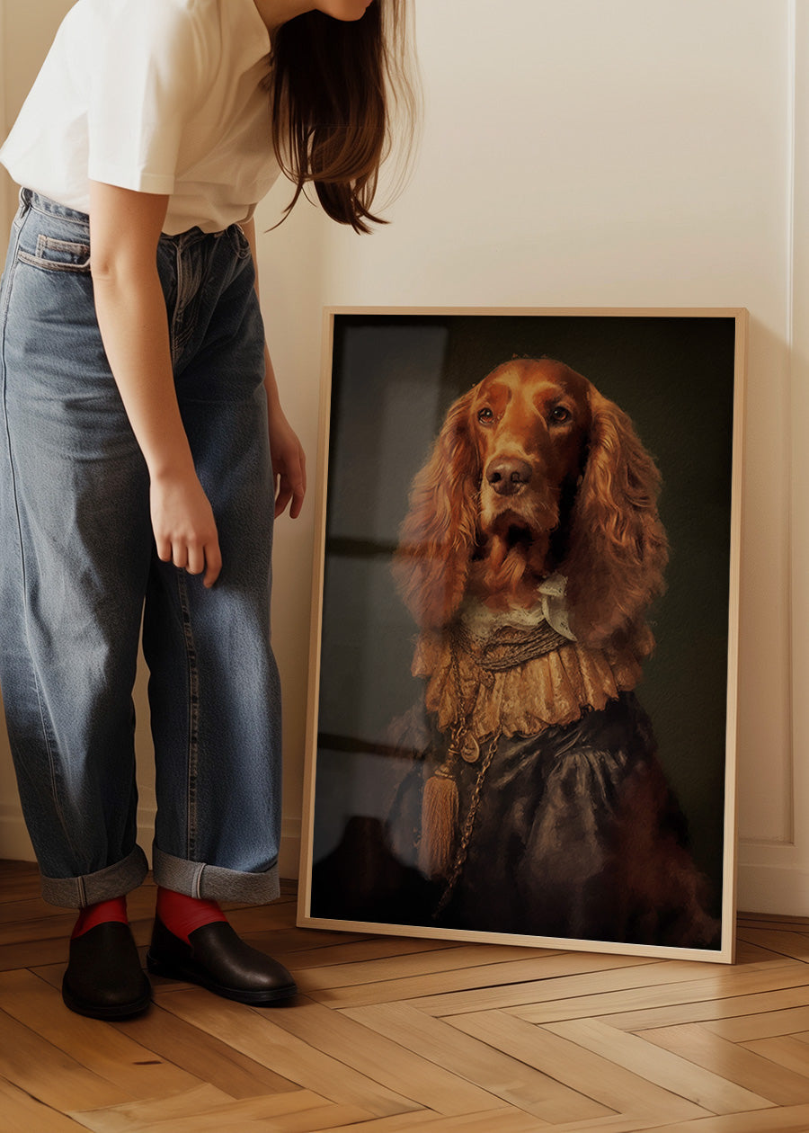 Irish Setter Dog Portrait Print