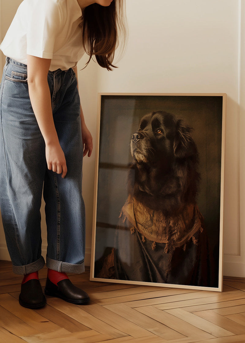 Newfoundland Dog Portrait Print