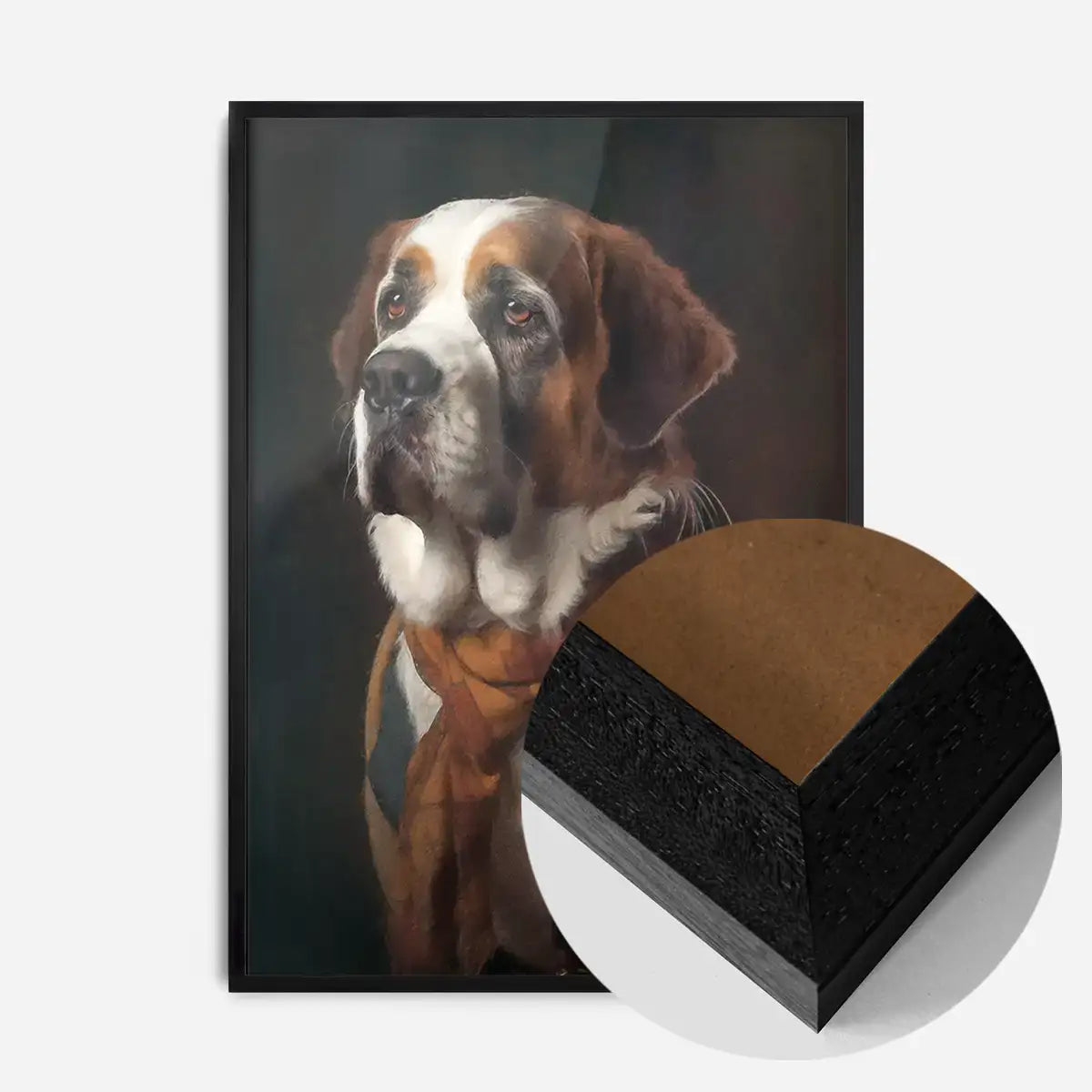 St Bernard Dog Portrait Print