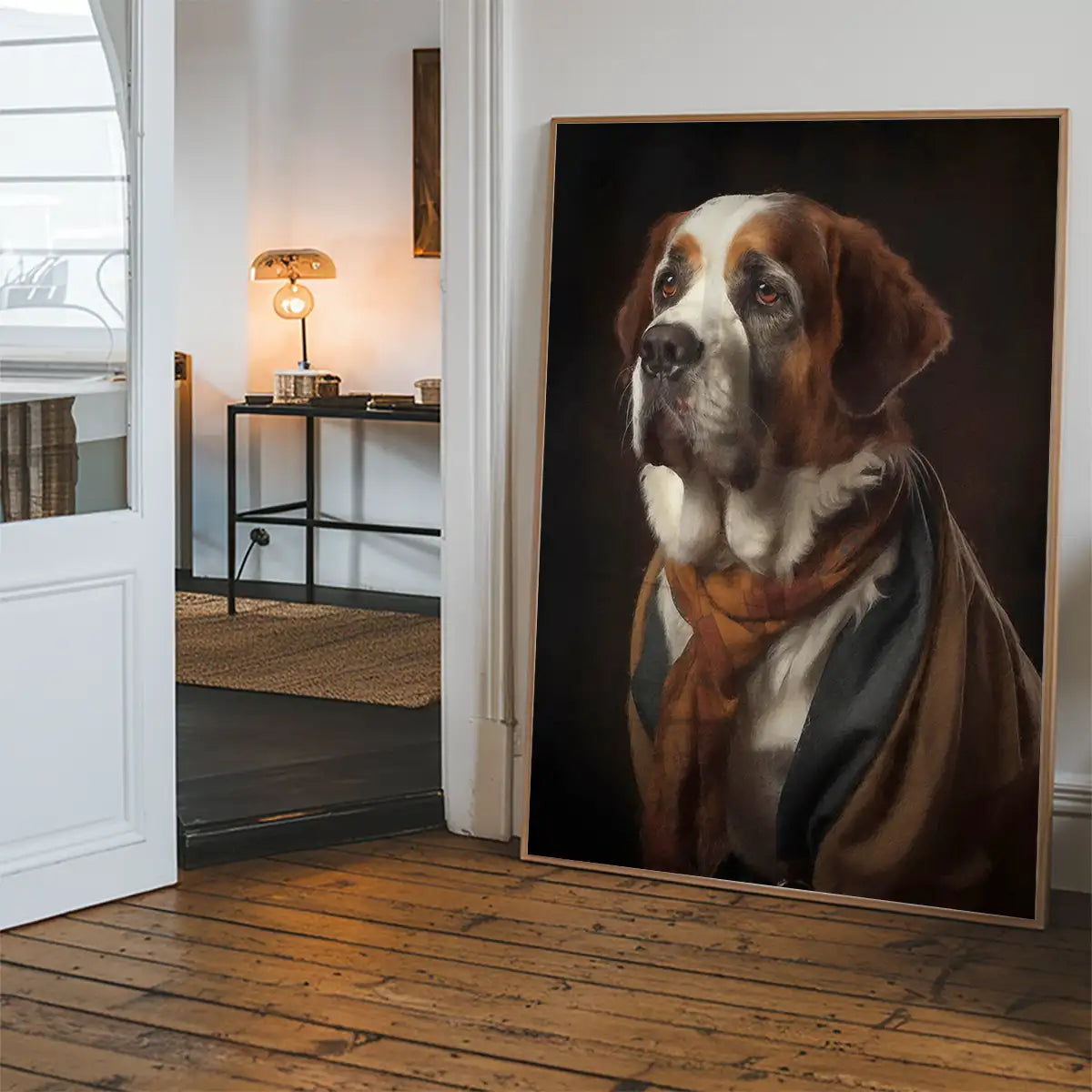 St Bernard Dog Portrait Print