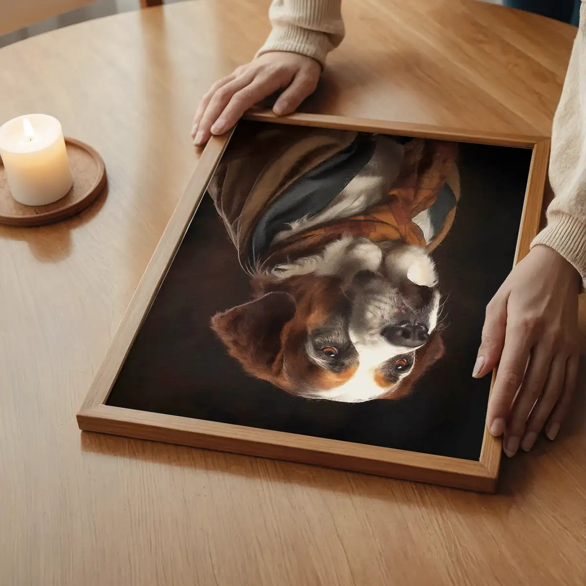 St Bernard Dog Portrait Print