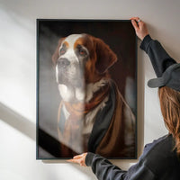 St Bernard Dog Portrait Print