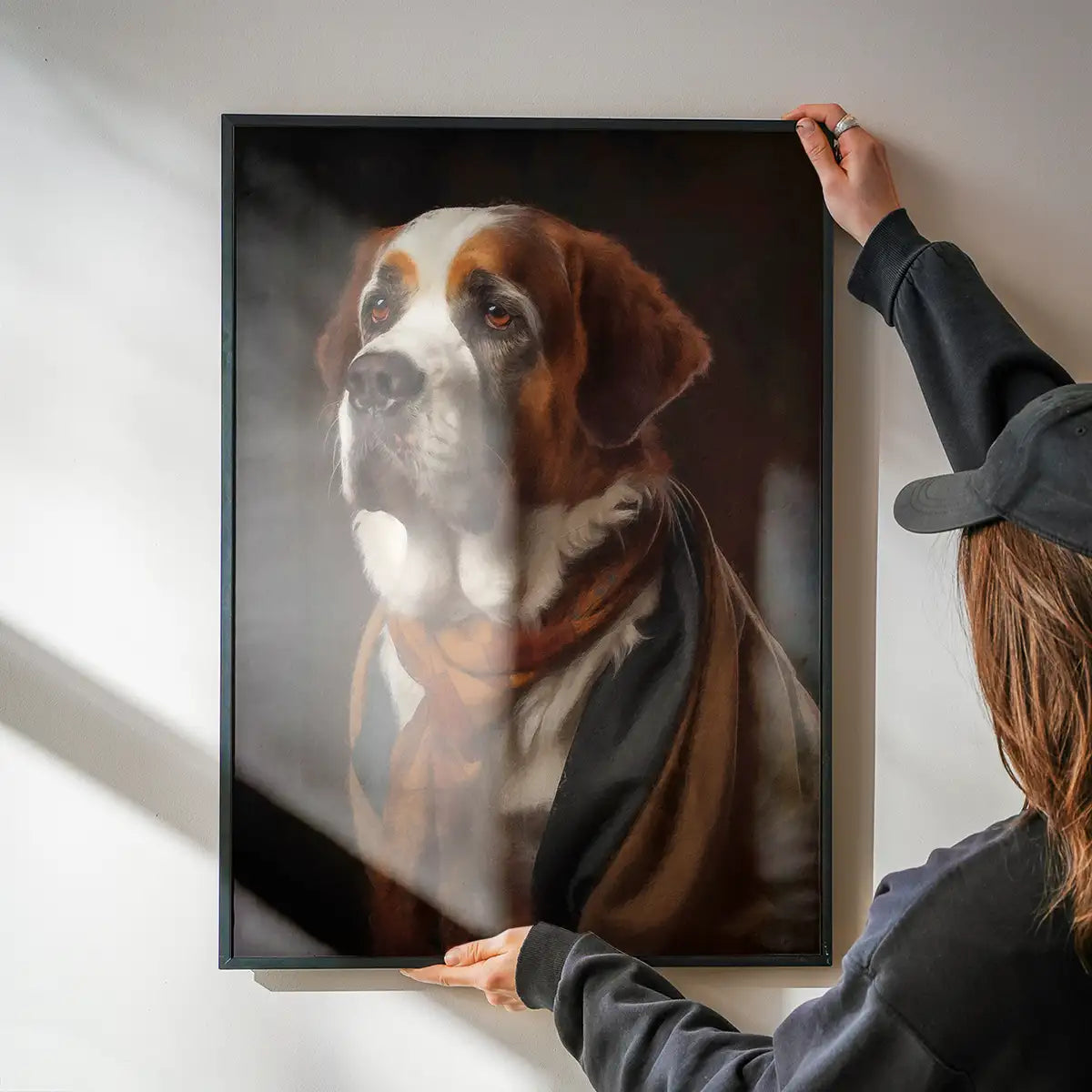 St Bernard Dog Portrait Print