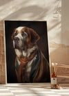 St Bernard Dog Portrait Print