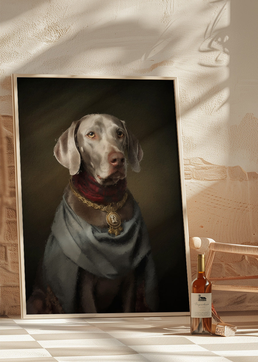 Weimaraner Dog Portrait Print