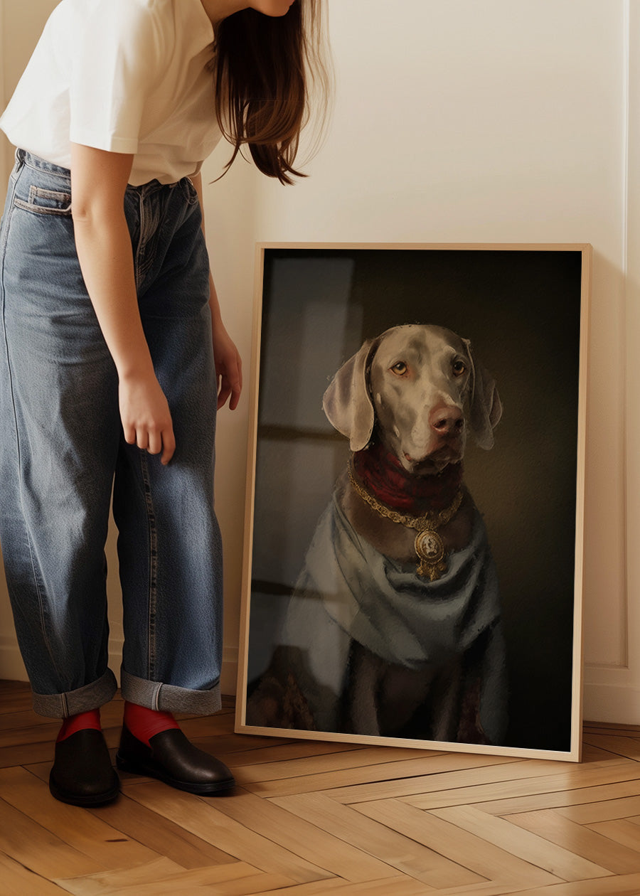 Weimaraner Dog Portrait Print