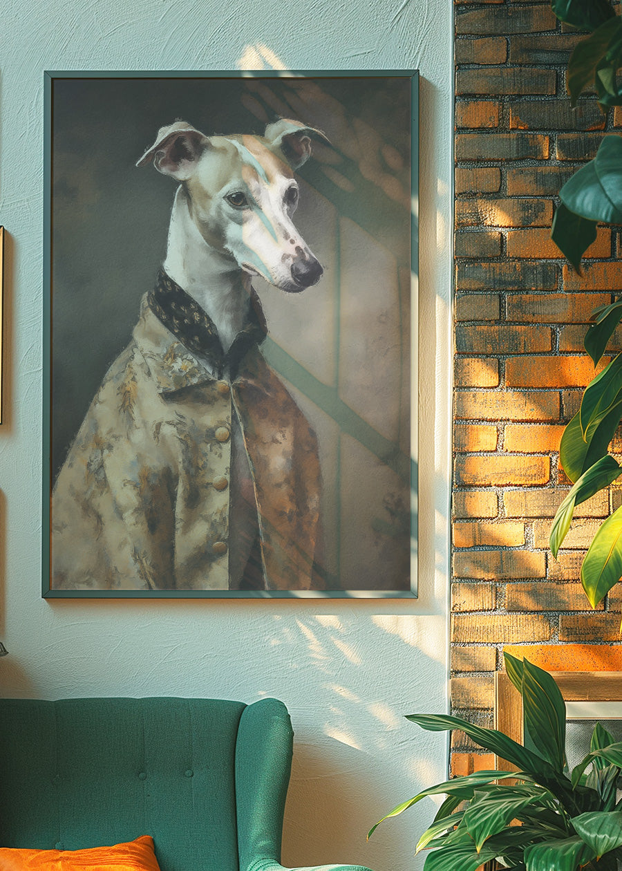 Whippet Dog Portrait Print