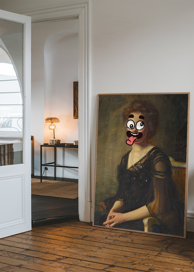 Cartoon Face Portrait Painting Print 2