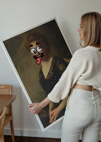 Cartoon Face Portrait Painting Print 2