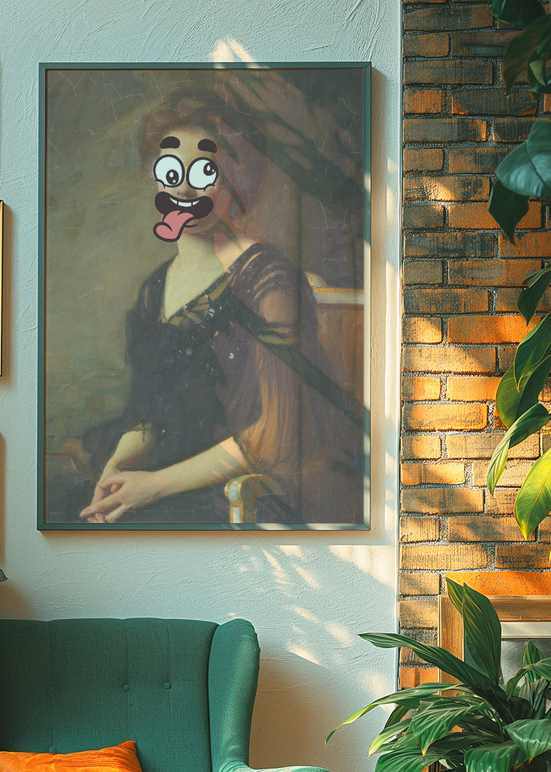 Cartoon Face Portrait Painting Print 2