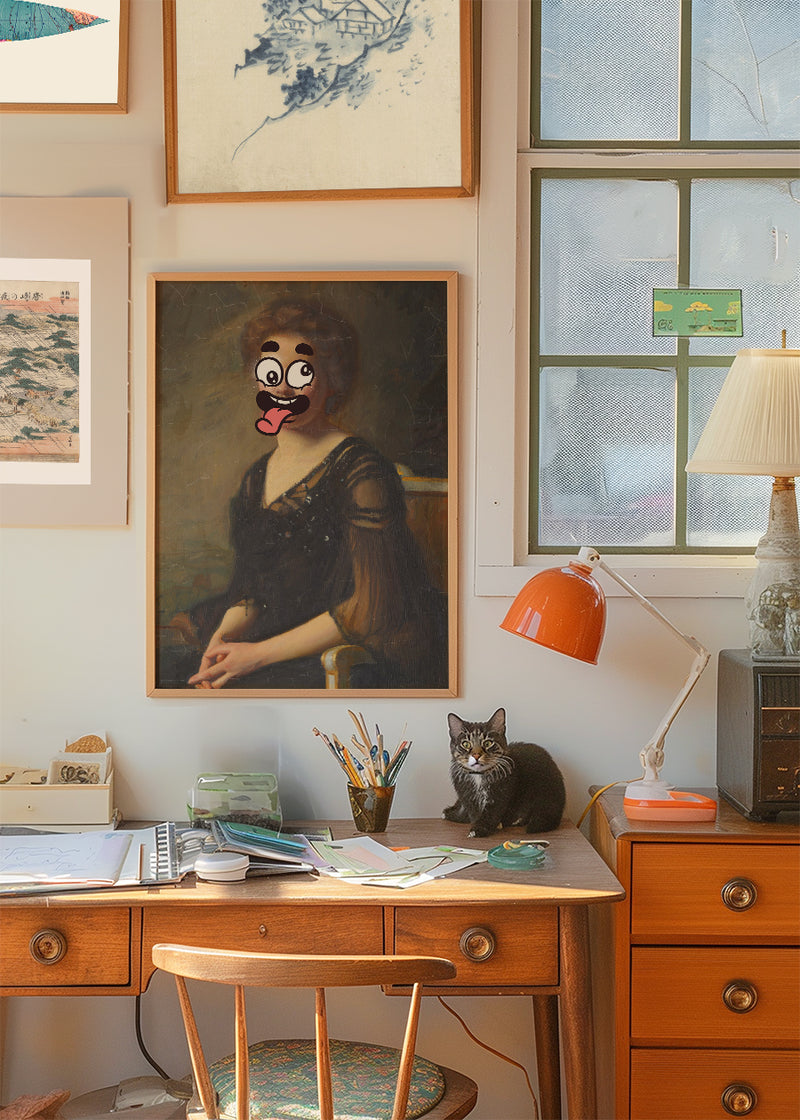 Cartoon Face Portrait Painting Print 2