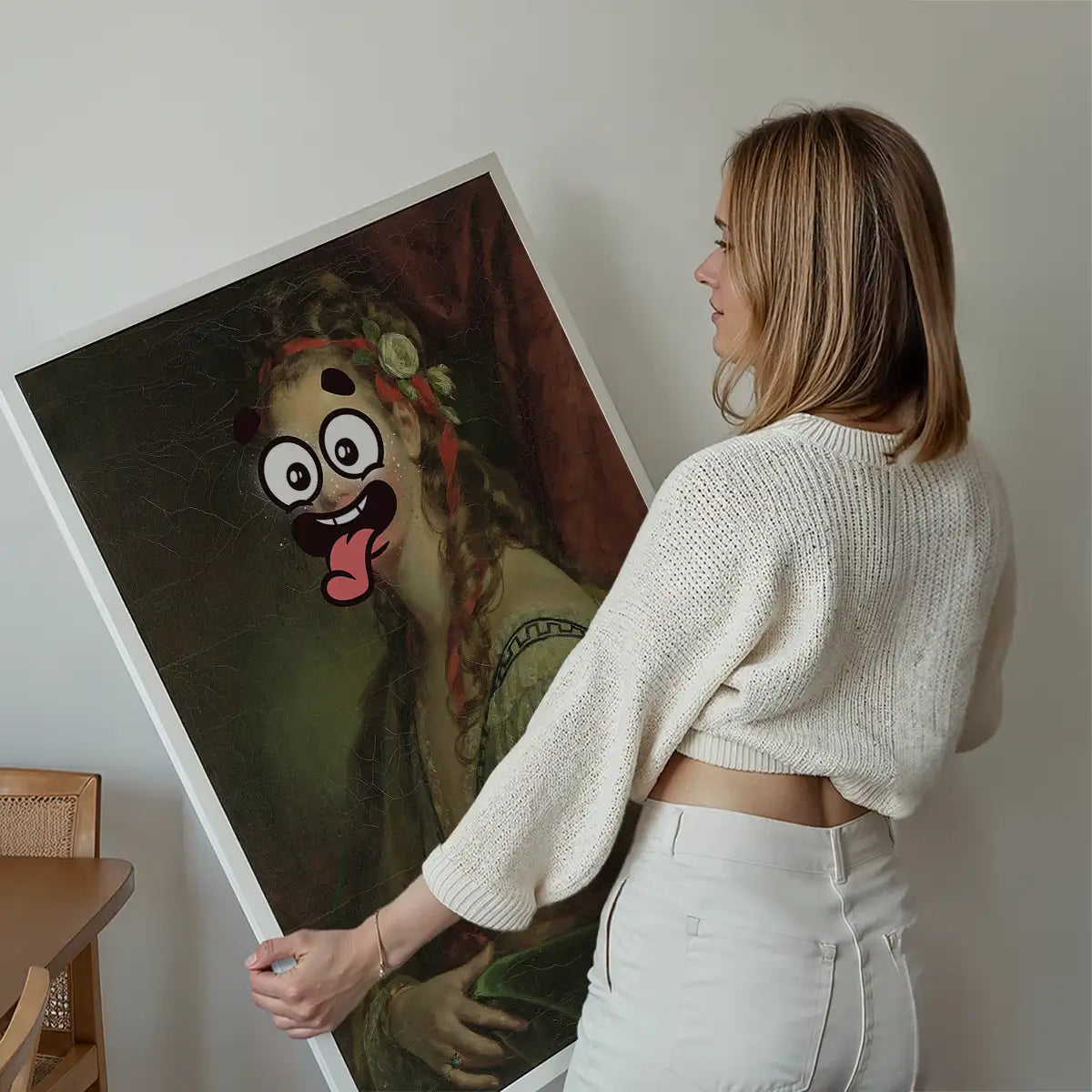 Cartoon Face Portrait Painting Print 1