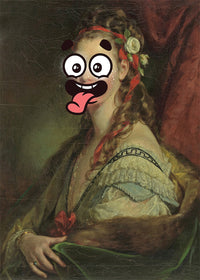 Cartoon Face Portrait Painting Print 1