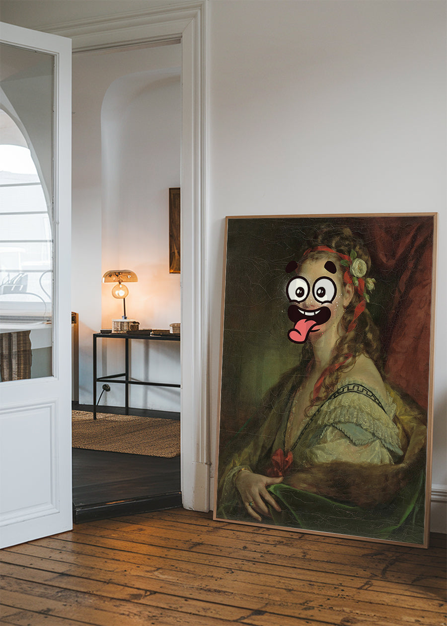 Cartoon Face Portrait Painting Print 1