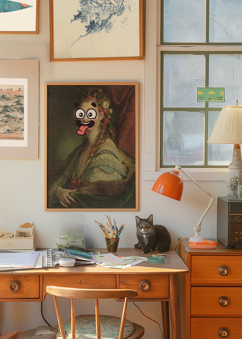 Cartoon Face Portrait Painting Print 1