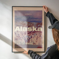 Vintage Style US Travel Poster of Alaska