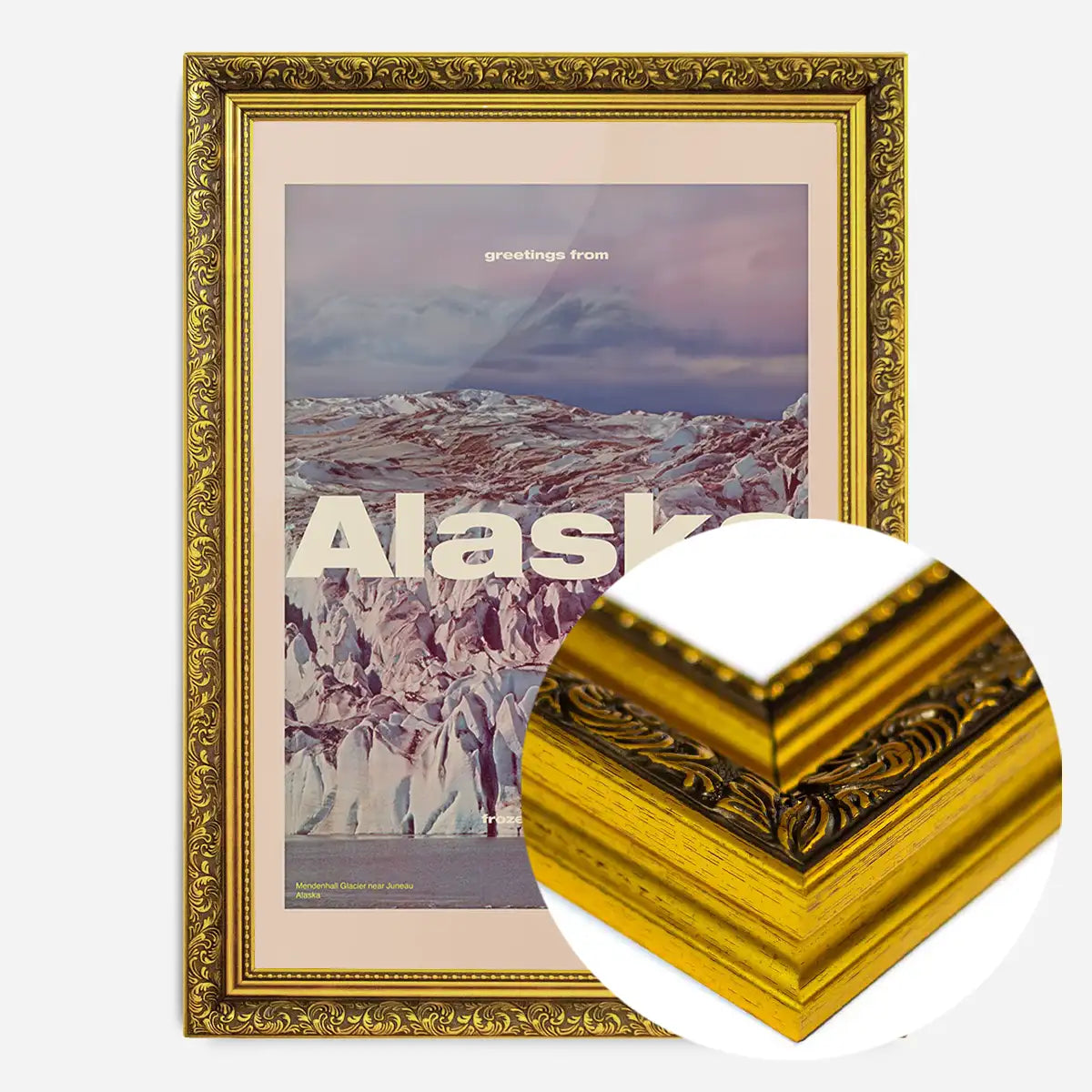 Vintage Style US Travel Poster of Alaska