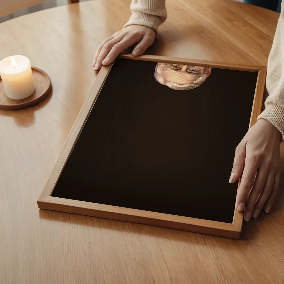 Peeping Portrait Poster Print