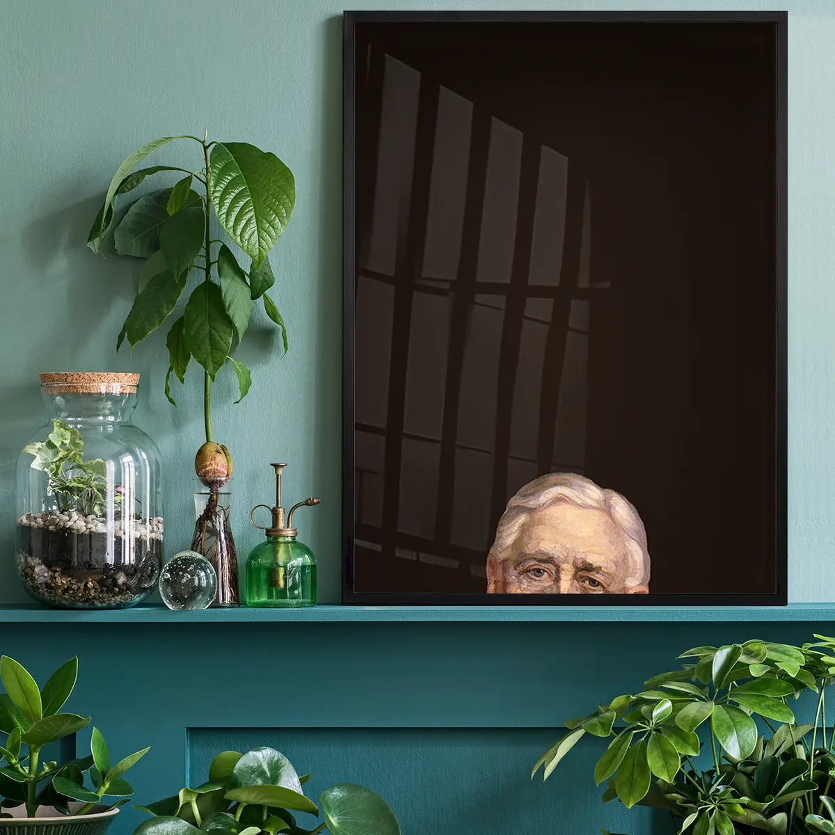 Peeping Portrait Poster Print