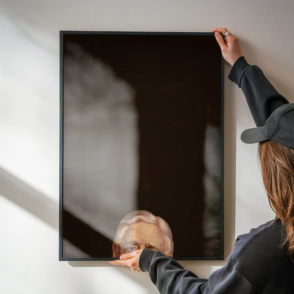 Peeping Portrait Poster Print