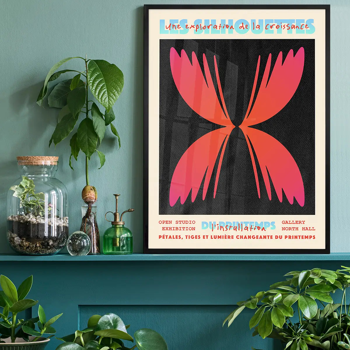 Spring Silhouettes Flowers Poster Print