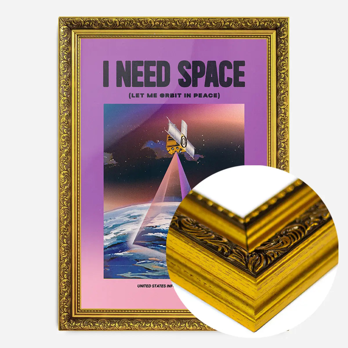 I Need Space Vintage Design Poster Print