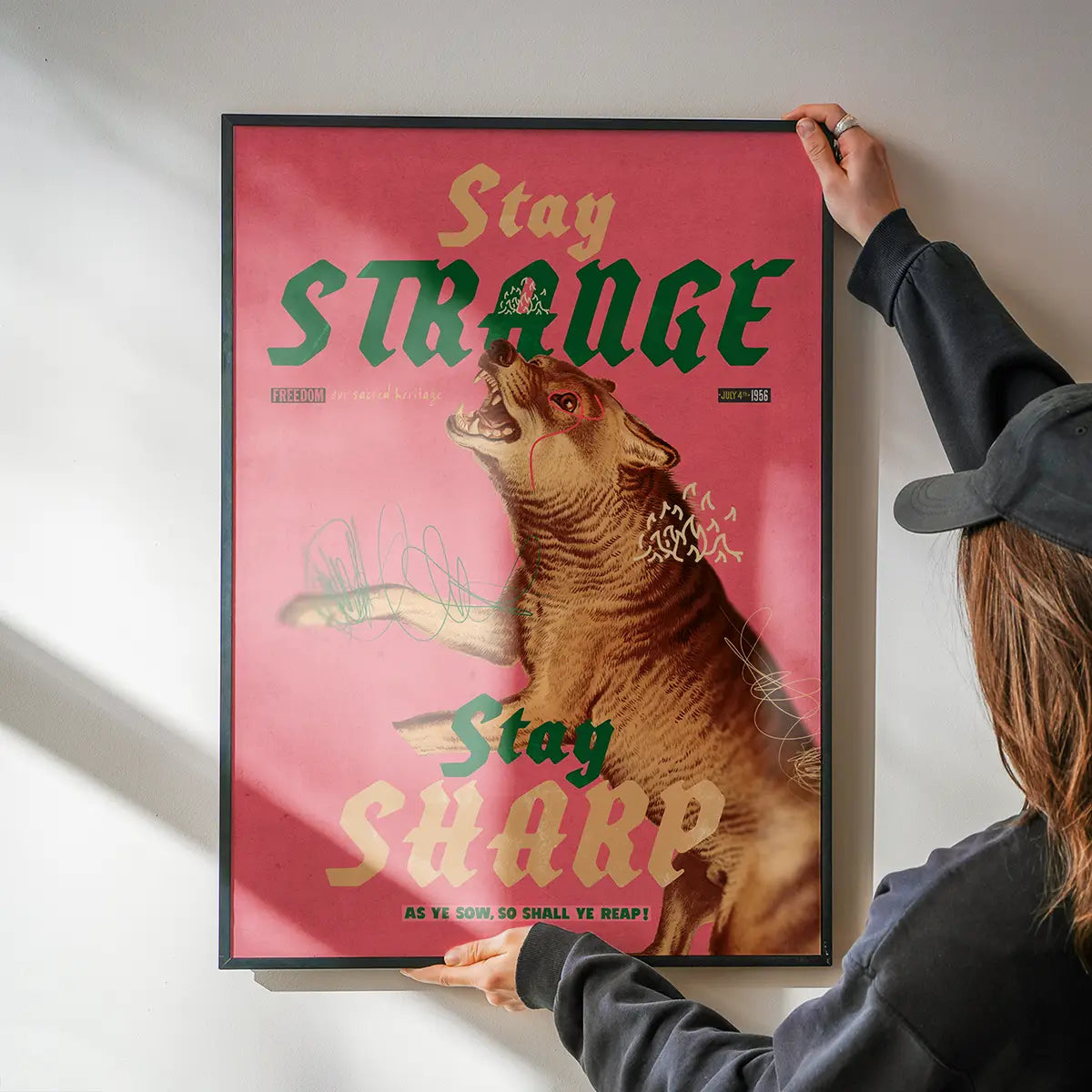Stay Sharp Wolf Design Poster Print