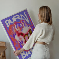 Burn Bright Trippy Design Poster Print
