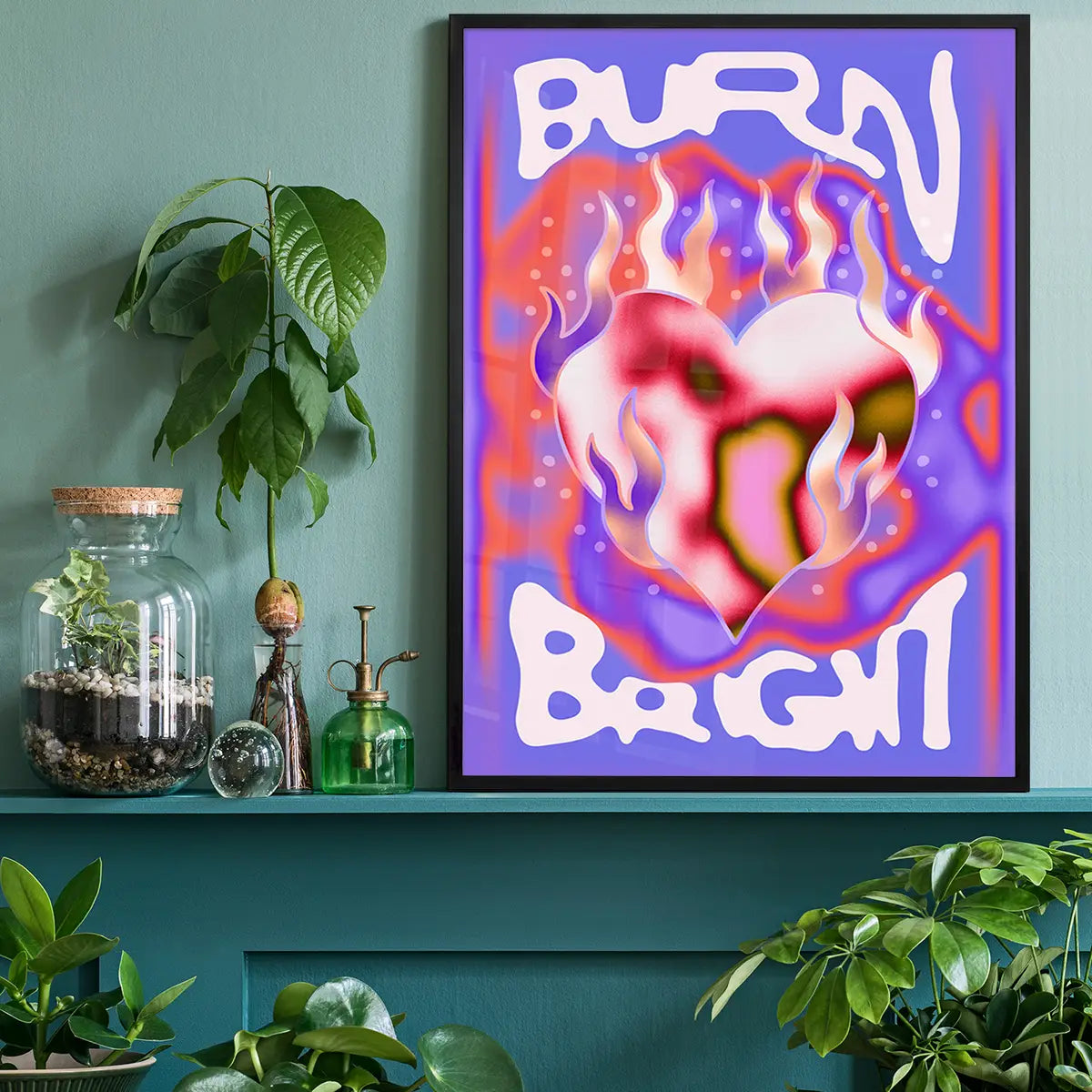 Burn Bright Trippy Design Poster Print