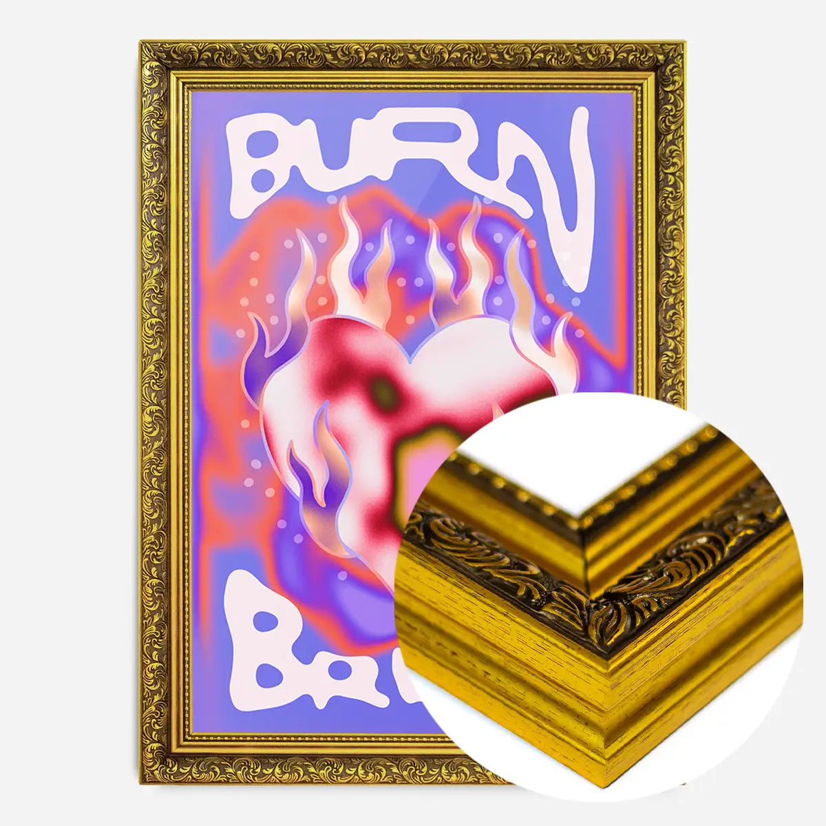 Burn Bright Trippy Design Poster Print