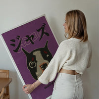 Japanese Jazz Boston Terrier Poster Print