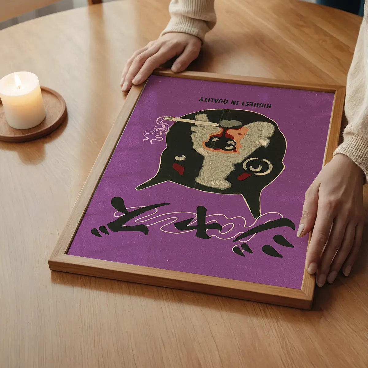 Japanese Jazz Boston Terrier Poster Print
